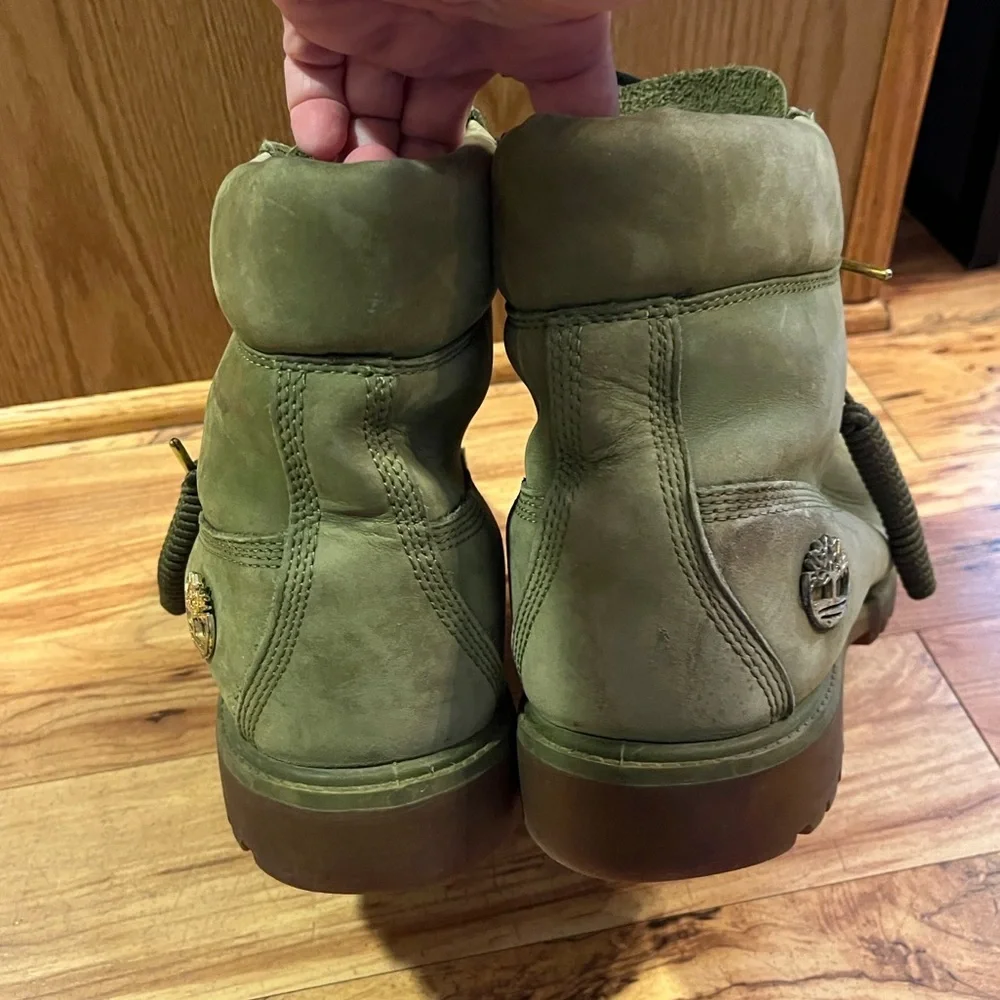 RARE Timberland MONEY GREEN 10 DJ Khaled LIMITED EDITION LACE Boots Leather VGUC
